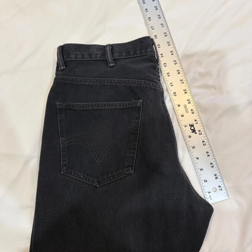 Levis 550 Relaxed Fit Tapered Leg Jeans Mens 38x30 Faded Black Cotton Denim